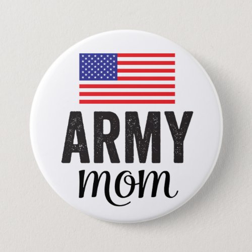 Army Mom American Flag Button