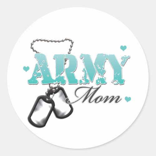 Army Mom Classic Round Sticker