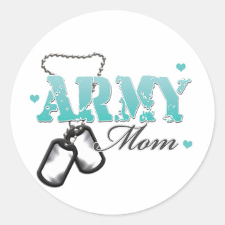 Army Mom Classic Round Sticker