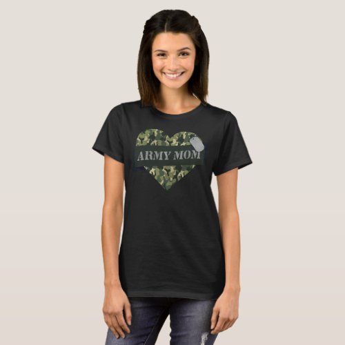 Army mom military camouflage heart Shirt Proud mom