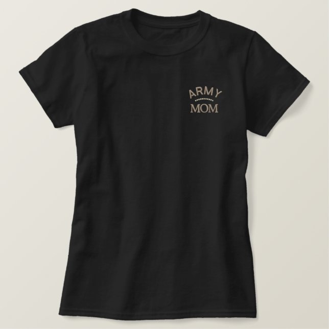 Army Mom Military Family Embroidered Shirt (Design Front)