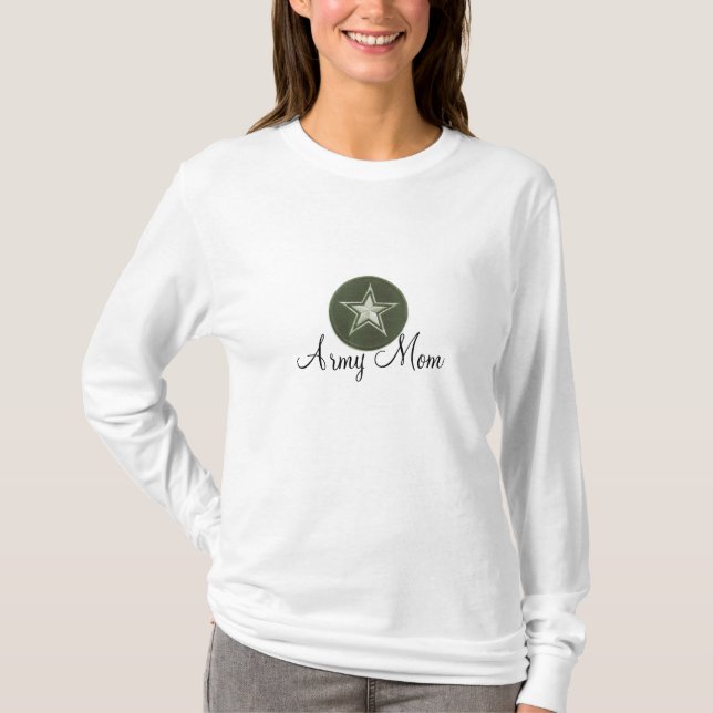 Army Mom Military Family Star Logo T-Shirt (Front)