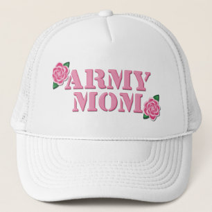 Army Mom Pink Roses Trucker Hat