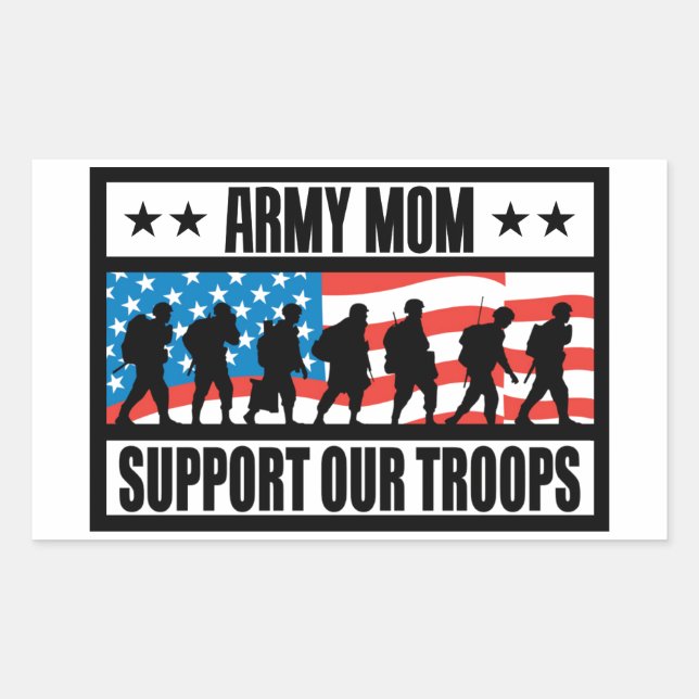 ARMY MOM RECTANGULAR STICKER (Front)