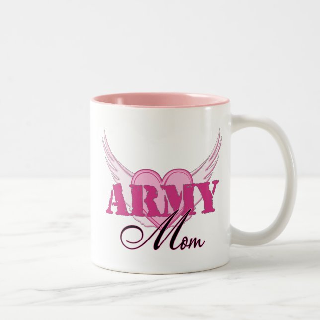 Army Mom Wings Two-Tone Coffee Mug (Right)