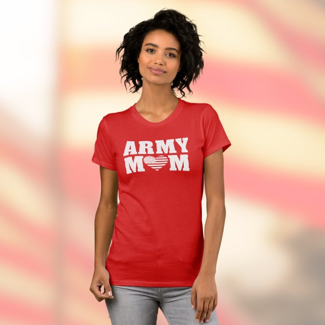 ARMY MOM with Heart and Flag T-Shirt (Creator Uploaded)