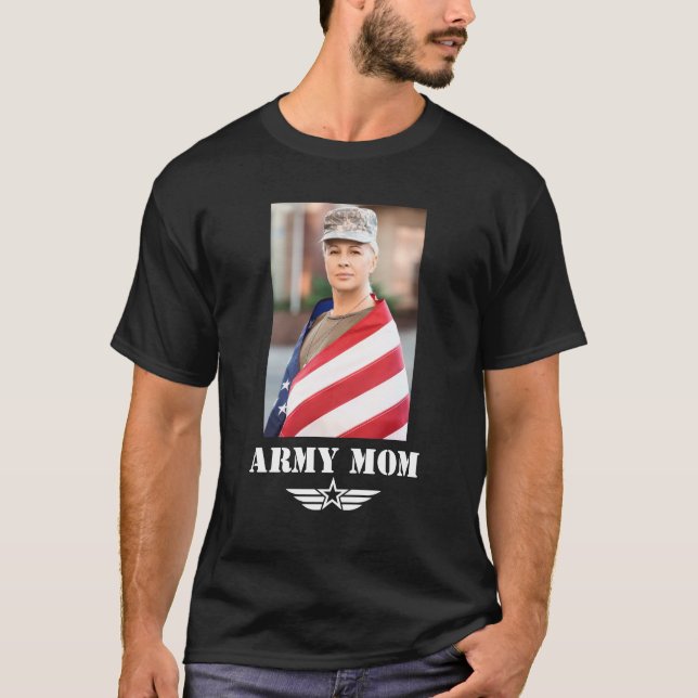 Army Mom with Photo T-Shirt (Front)