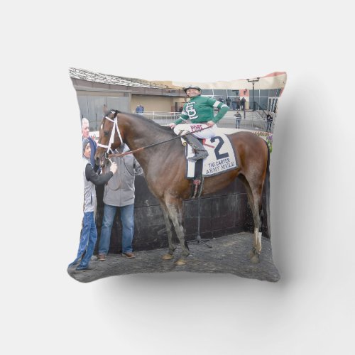 Army Mule Winners Circle Throw Pillow