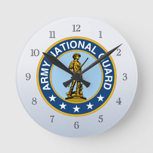 Army National Guard Military Logo Round Clock