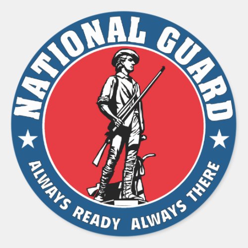 Army National Guard Minuteman Military Logo Classic Round Sticker