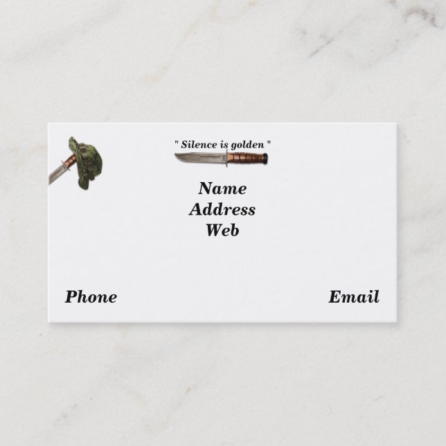 Army navy air force marines rangers lrrps lrrp sof business card (Front)