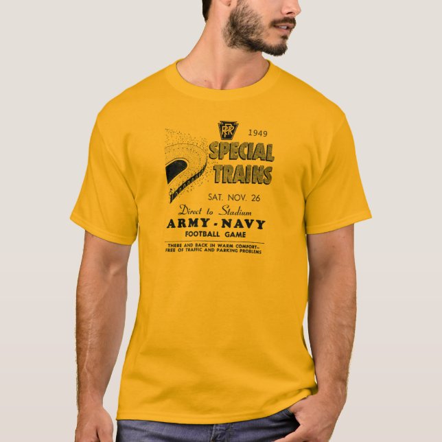 Army Navy Game Trains via Pennsylvania Railroad T-Shirt (Front)
