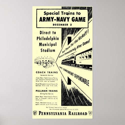 Army_Navy Game Via The Pennsylvania Railroad Poster