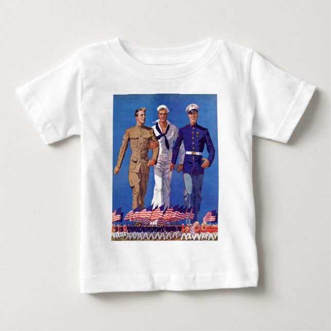 Army, Navy & Marines Baby T-Shirt (Front)