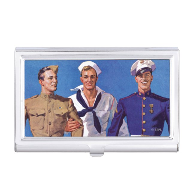 Army, Navy & Marines Business Card Case (Front)