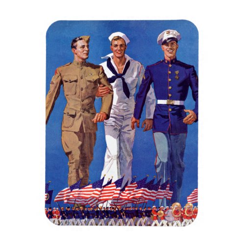Army Navy  Marines Magnet