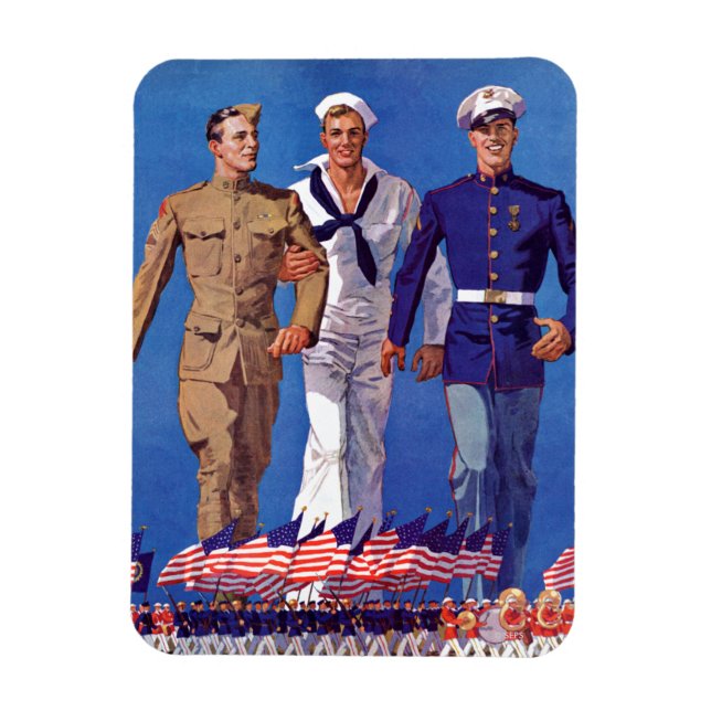 Army, Navy & Marines Magnet (Vertical)
