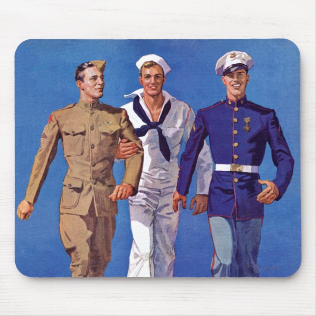 Army, Navy & Marines Mouse Pad (Front)