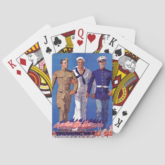Army, Navy & Marines Poker Cards (Back)