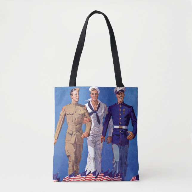 Army, Navy & Marines Tote Bag (Front)