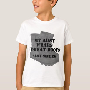 Army Nephew Aunt Combat Boots T-Shirt