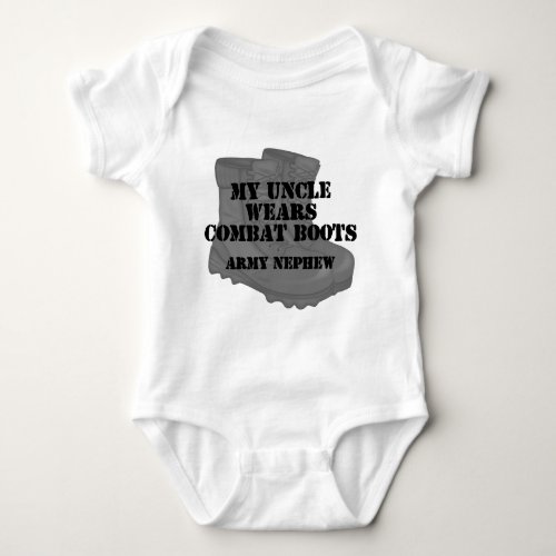 Army Nephew Uncle Combat Boots Baby Bodysuit