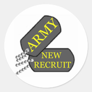 Army New Recruit Classic Round Sticker