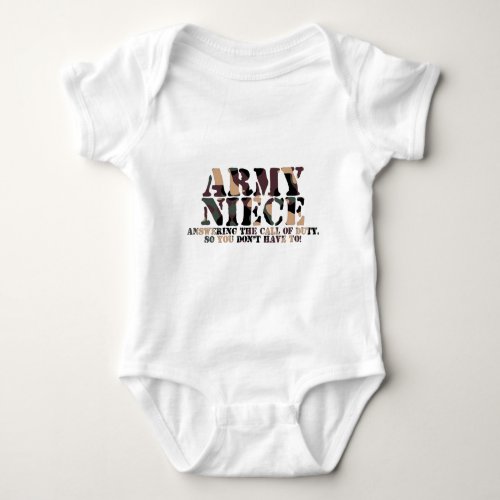 Army Niece Answering Call Baby Bodysuit