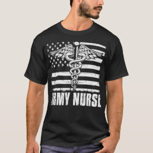 Army Nurse American Flag T-Shirt