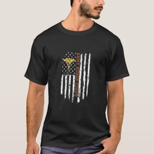 Army Nurse Corps American Flag T_Shirt