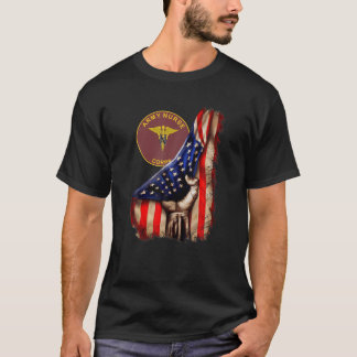 Army Nurse Corps American Flag T-Shirt