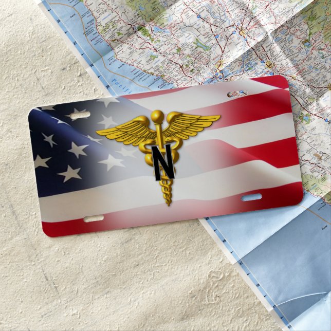 Army Nurse Corps License Plate (In Situ)