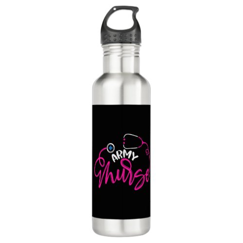 Army Nurse_ Funny Nursing quote _ hipster nurse gi Stainless Steel Water Bottle