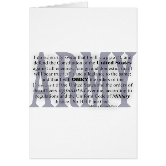 army oath cards (Front)