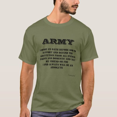   ARMY Oath Green T_Shirt T_Shirt