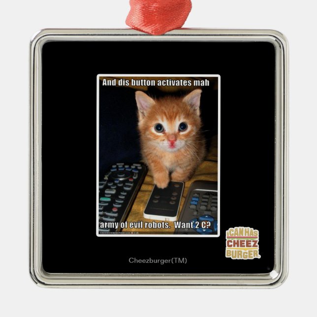 Army of Evil Robots Metal Ornament (Front)