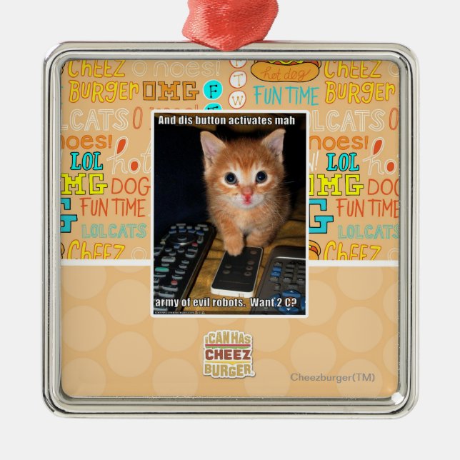 Army of Evil Robots Metal Ornament (Front)