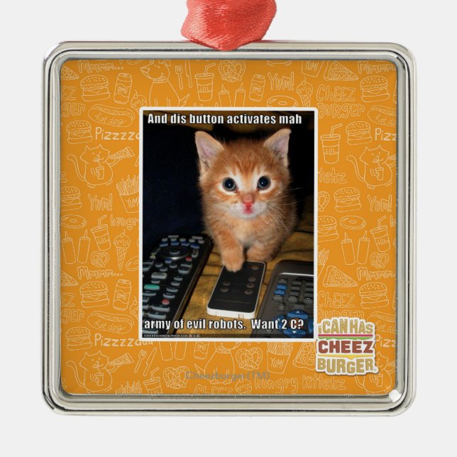 Army of Evil Robots Metal Ornament (Front)