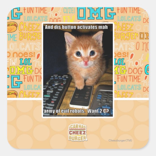 Army of Evil Robots Square Sticker (Front)