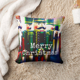 Army of Nutcrackers Seasonal Christmas Holiday Throw Pillow