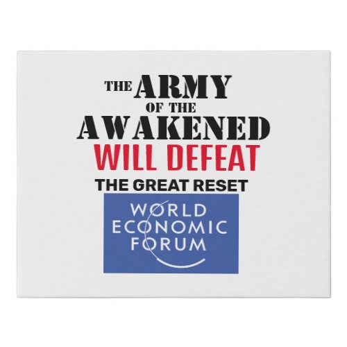 Army of the Awakened Will Defeat the Great Reset   Faux Canvas Print