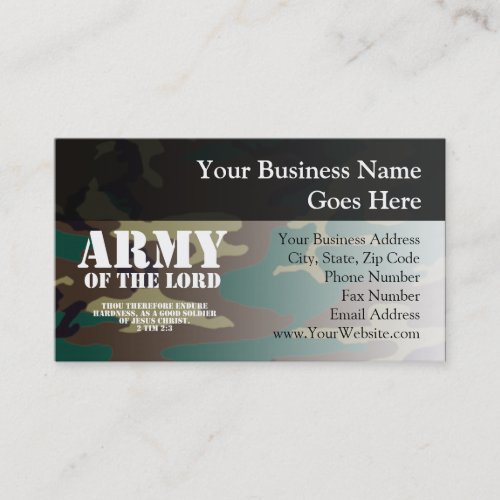 Army of the Lord Bible Scripture Camo Business Card