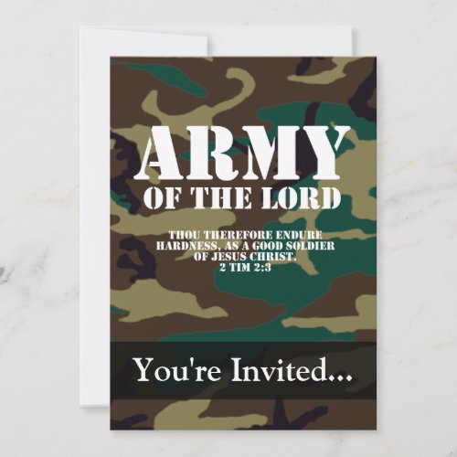 Army of the Lord Bible Scripture Camo Invitation