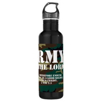 Army Of The Lord  Bible Scripture Camo Water Bottle by TonySullivanMinistry at Zazzle