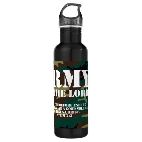 Army of the Lord Bible Scripture Camo Water Bottle