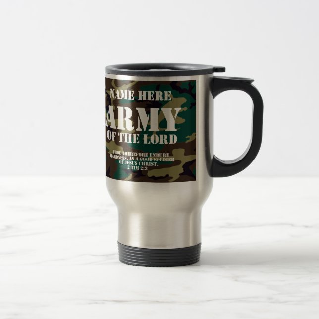 Army of the Lord, Bible Scripture/Name Travel Mug (Right)