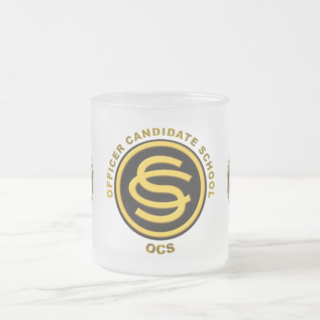 Army Officer Candidate School - OCS Frosted Glass Coffee Mug (Center)