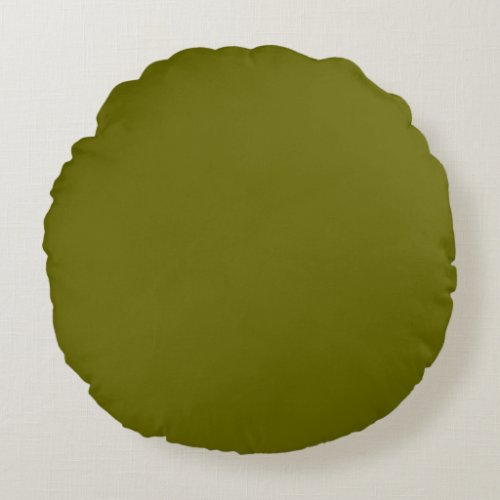 Army Olive Green solid plain color Custom Round Pillow