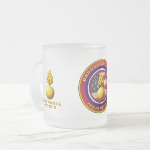 Army Ordnance Corps Frosted Glass Coffee Mug