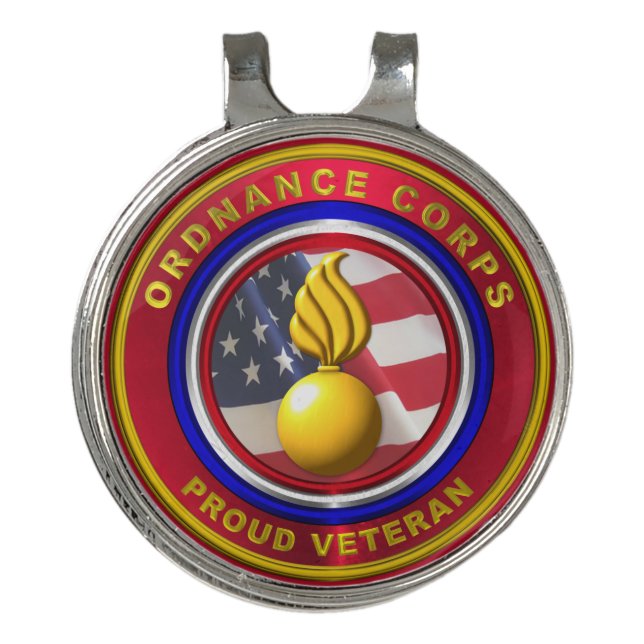 Army Ordnance Corps Golf Hat Clip (Front)